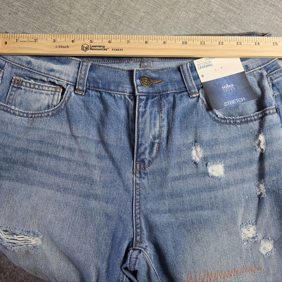 NWT NY&Co SOHO Jeans Runway 25" Distressed Legging Crop - Size 8 - Picture 6 of 7